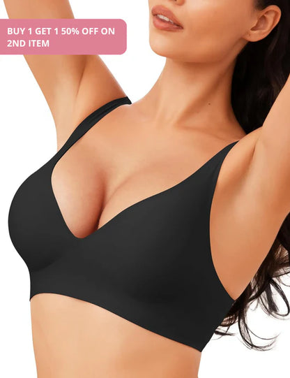 Comfort-Lift Bra V-Neck Design - Wireless & Seamless